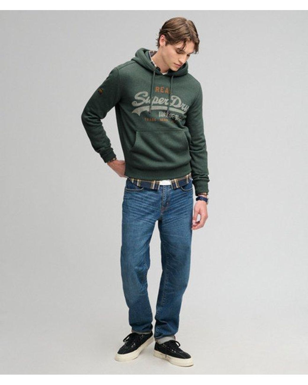 Superdry Green & Co Vintage Logo Heritage Relaxed Hoodie for men