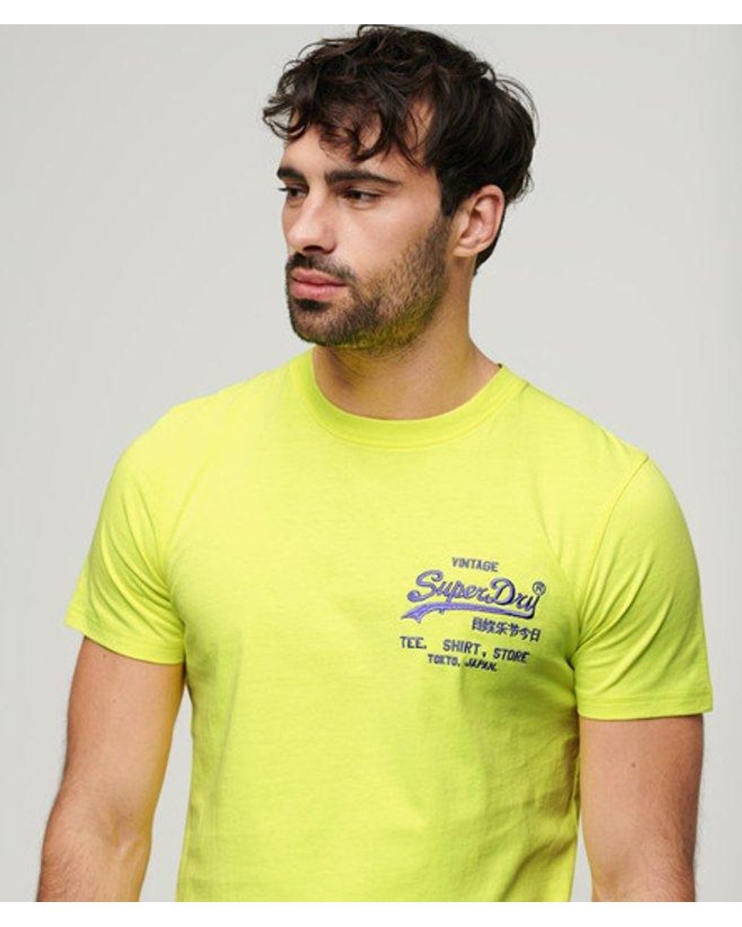 Superdry Yellow & Co Neon Vintage Logo T-shirt for men