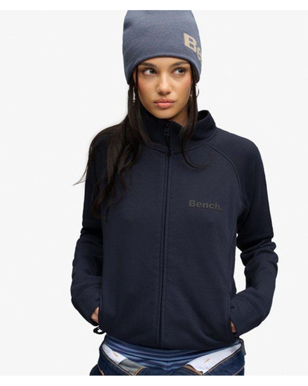 Superdry Blue Bench X & Co Bench High Neck Sweat Track Top