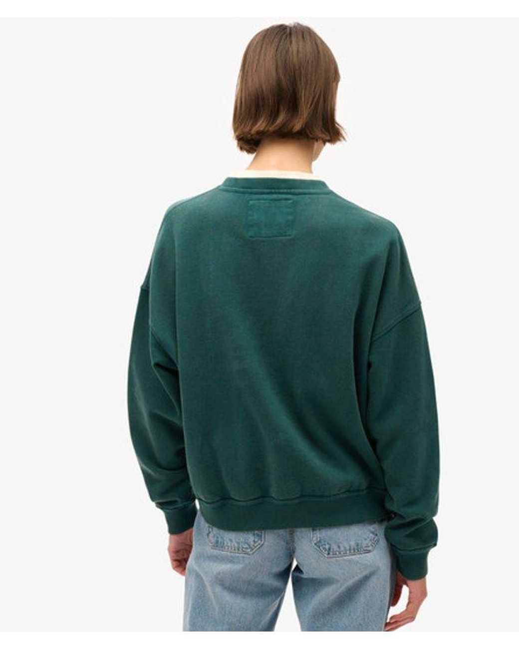 Superdry Green & Co Athletic Essentials Oversized Printed Sweatshirt