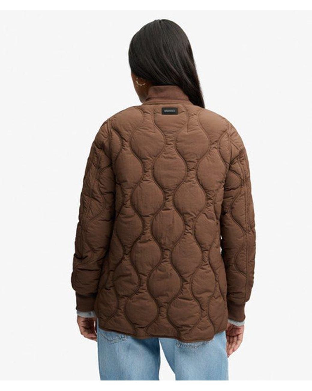 Superdry Brown Short Onion Quilt Liner Jacket