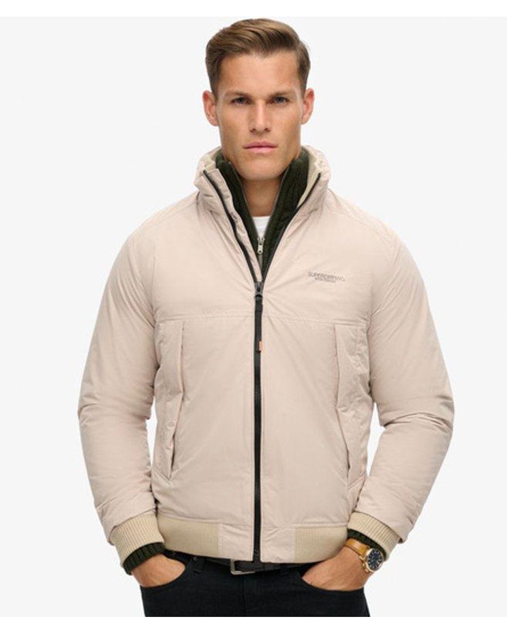 Superdry Natural Classic Embroidered Sports Harrington Jacket for men