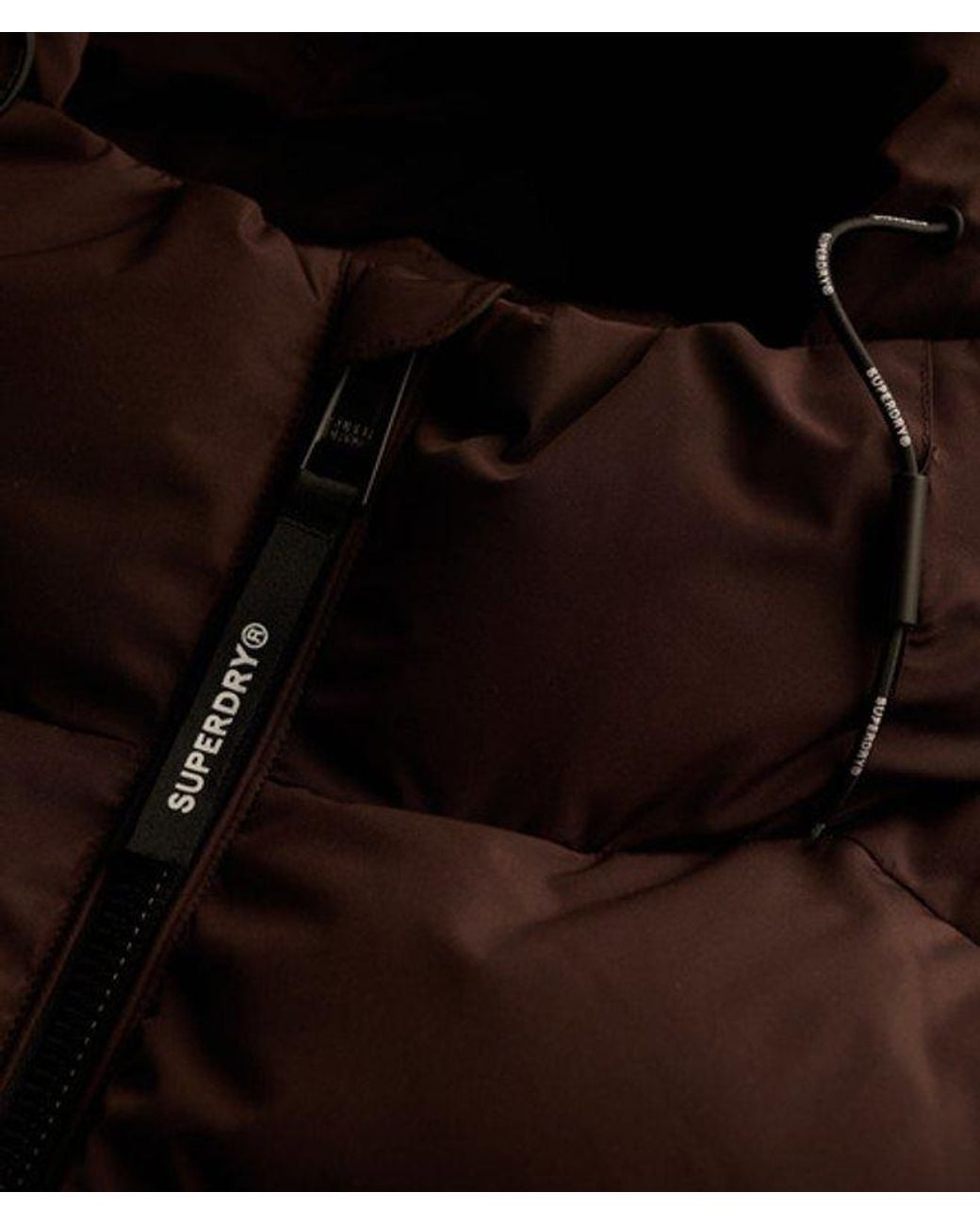 Superdry Black & Co Hooded Sports Puffer Jacket for men
