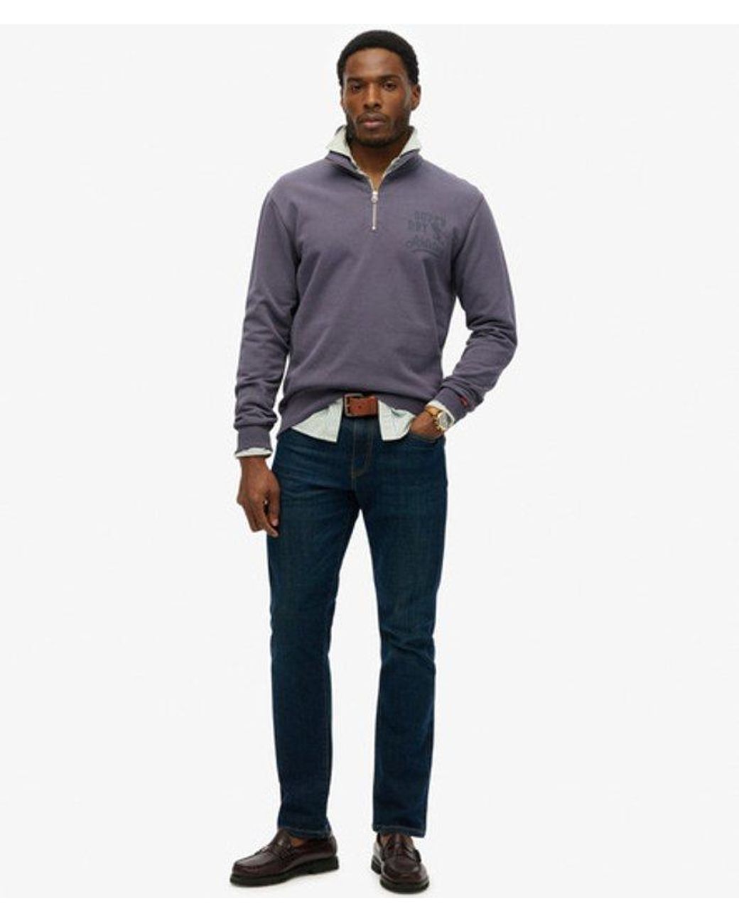 Superdry Blue & Co Athletic Essentials Half Zip Sweatshirt for men