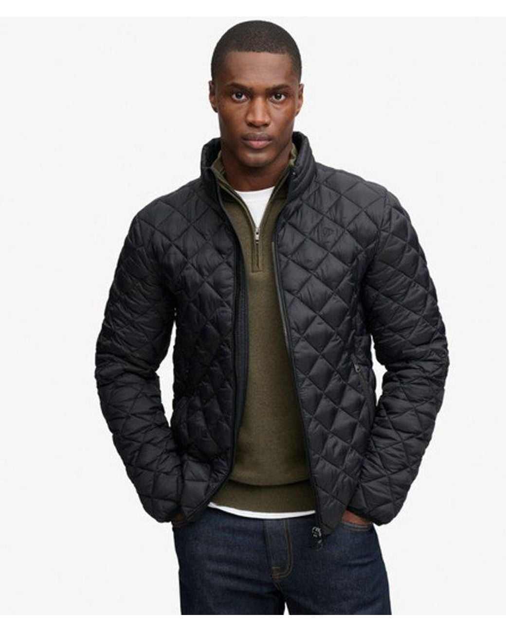 Superdry Black & Co Diamond Quilt Fuji Jacket for men