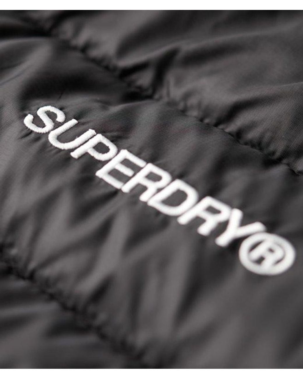Superdry Black & Co Ladies Hooded Fuji Mid Padded Jacket
