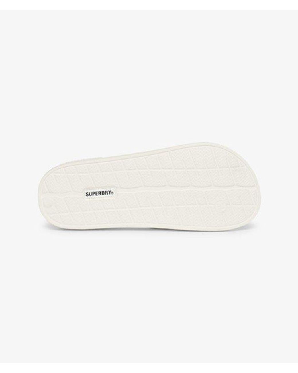 Superdry White & Co Classic Code Logo Pool Sliders