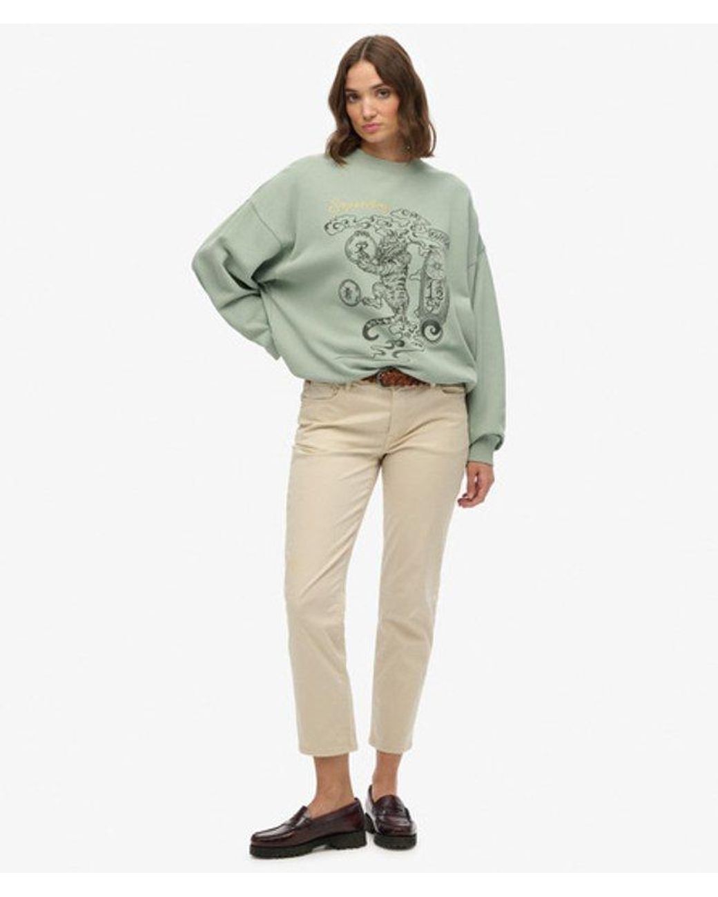 Superdry Green & Co Tokyo Narrative Oversized Sweatshirt