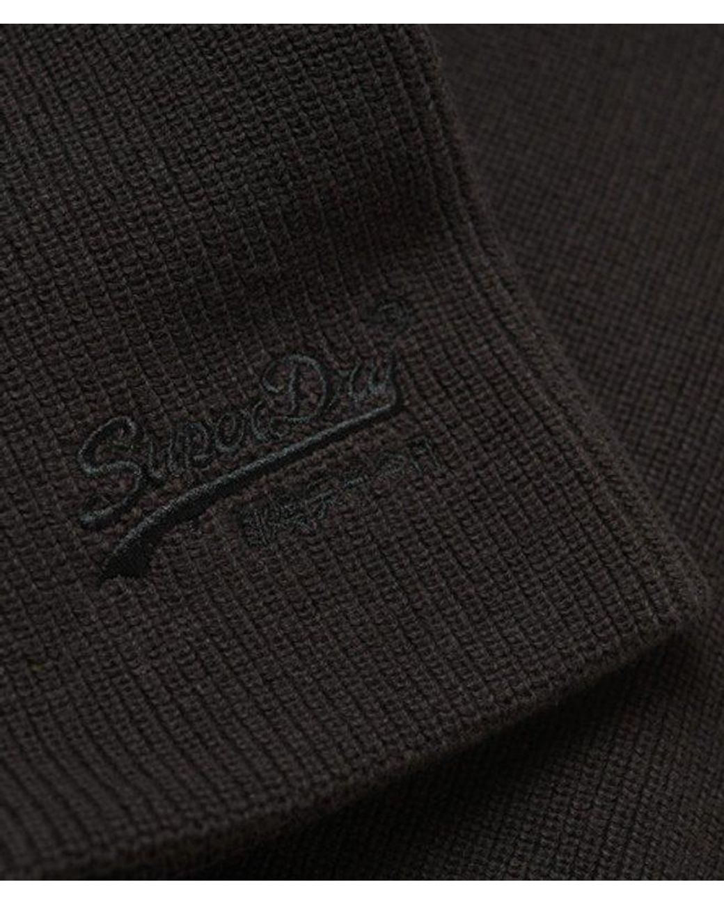 Superdry Black & Co Essential Logo Knitted Beanie Hat for men