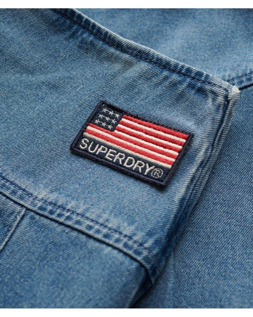 Superdry Blue & Co Pleated Patched Mini Skirt