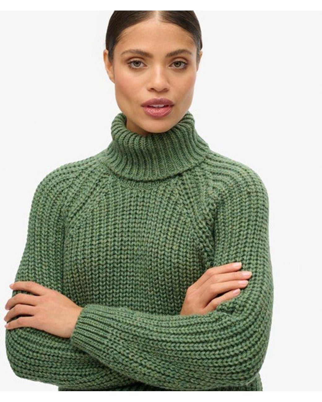 Superdry Green & Co Slouchy Stitch Roll Neck Knit