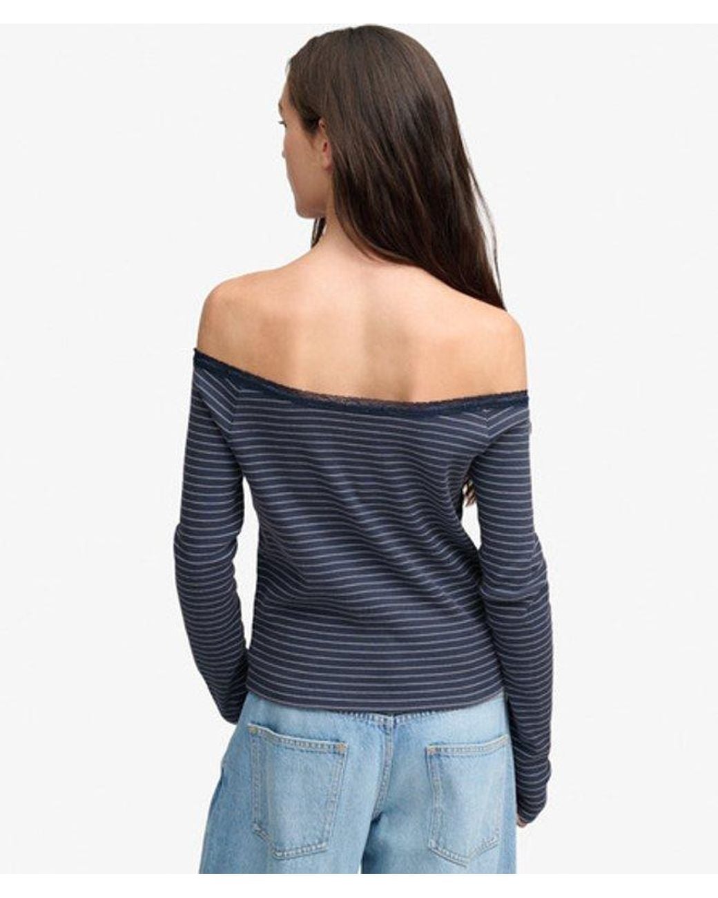 Superdry Blue & Co Athletic Essentials Lace Long Sleeve Top