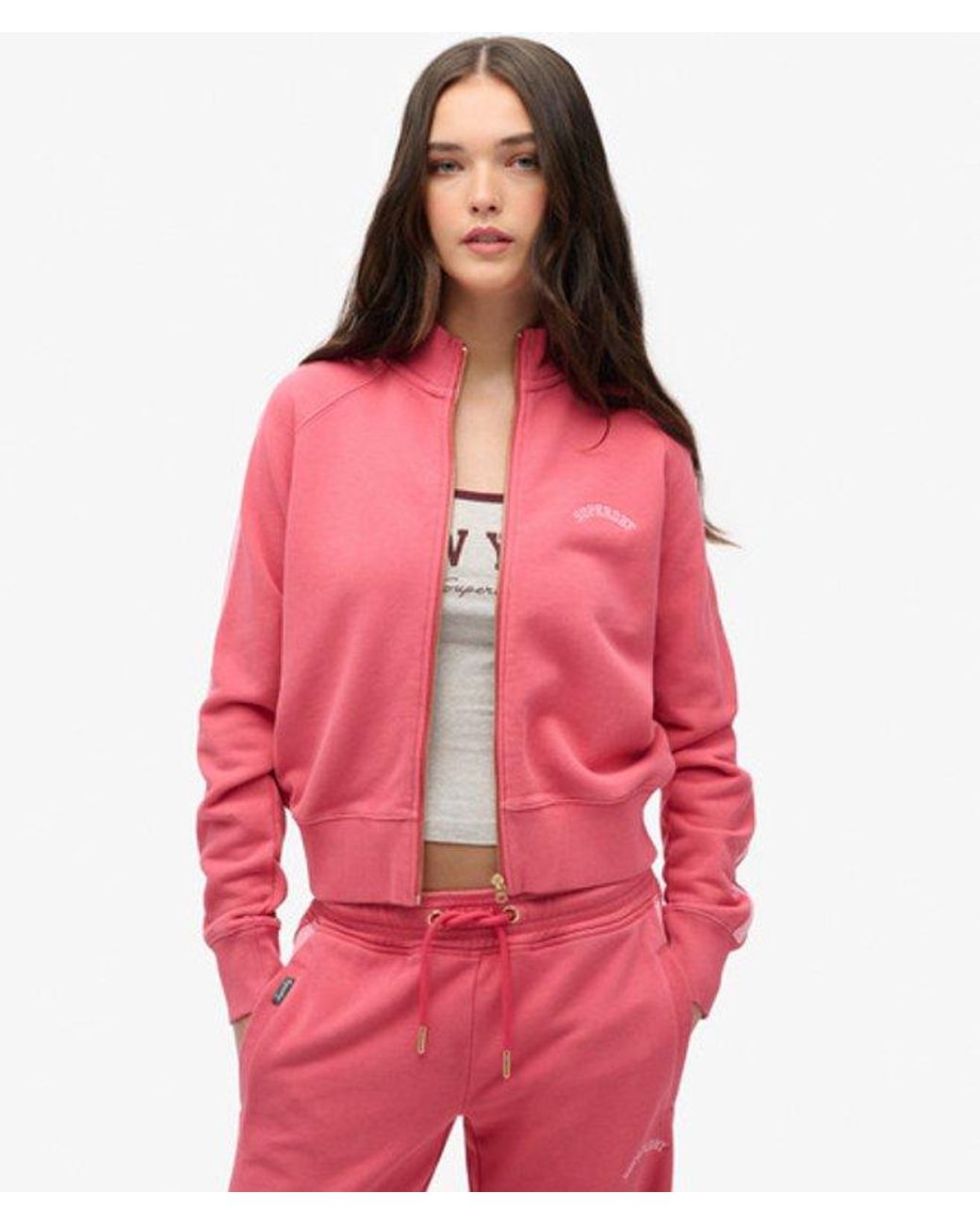 Superdry Essential Logo Trainingsjack in het Red