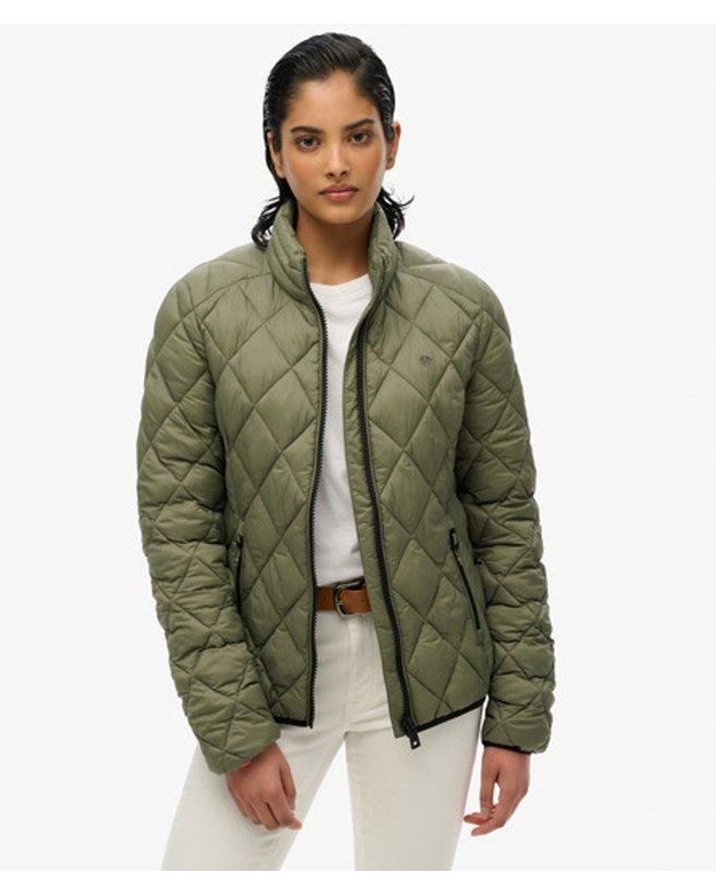 Superdry Green Diamond Quilt Fuji Lite Jacket