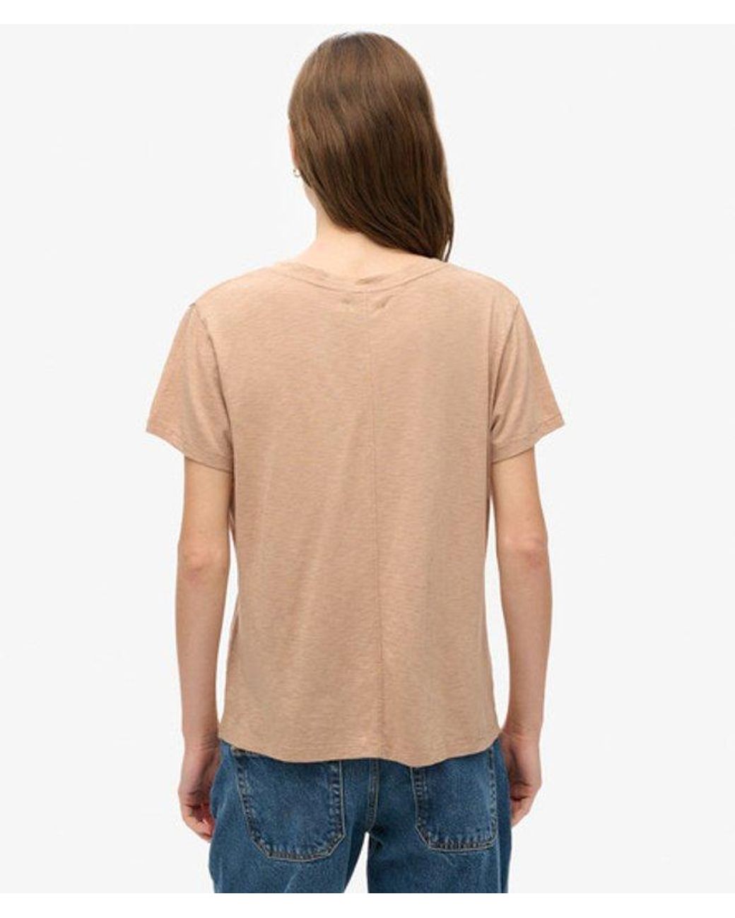 Superdry Blue & Co Embroidered Slub Relaxed Fit V-neck T-shirt