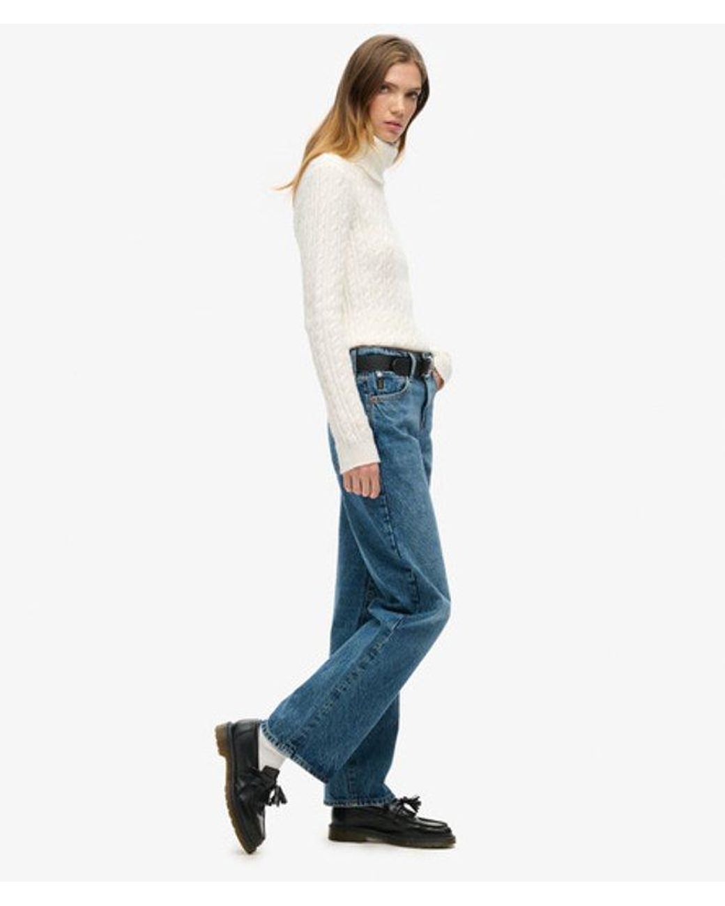 Superdry Blue & Co Mid Rise Wide Leg Jeans