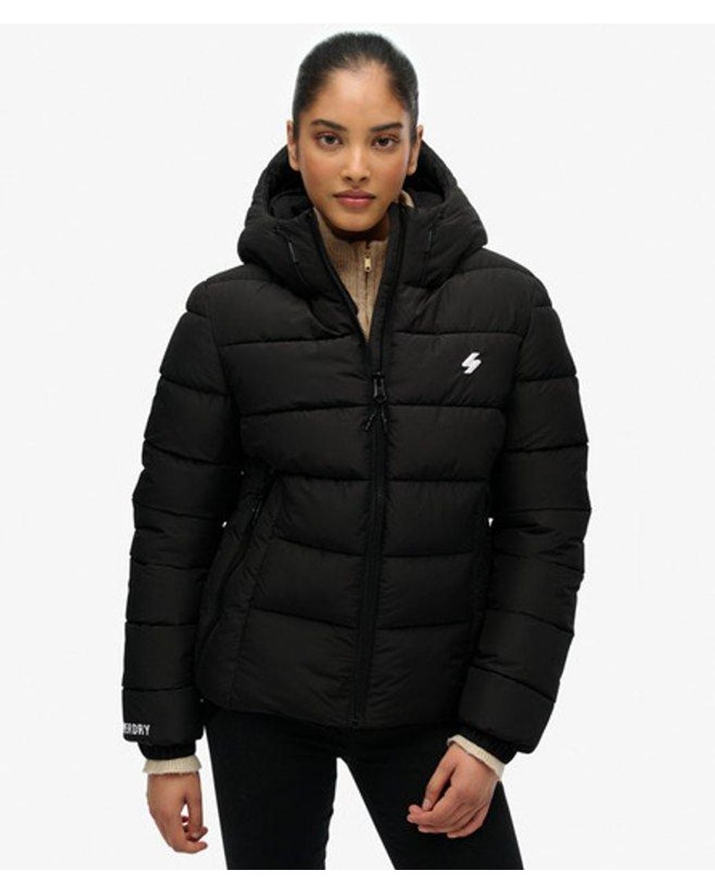 Superdry Black & Co Hooded Spirit Sports Puffer Jacket