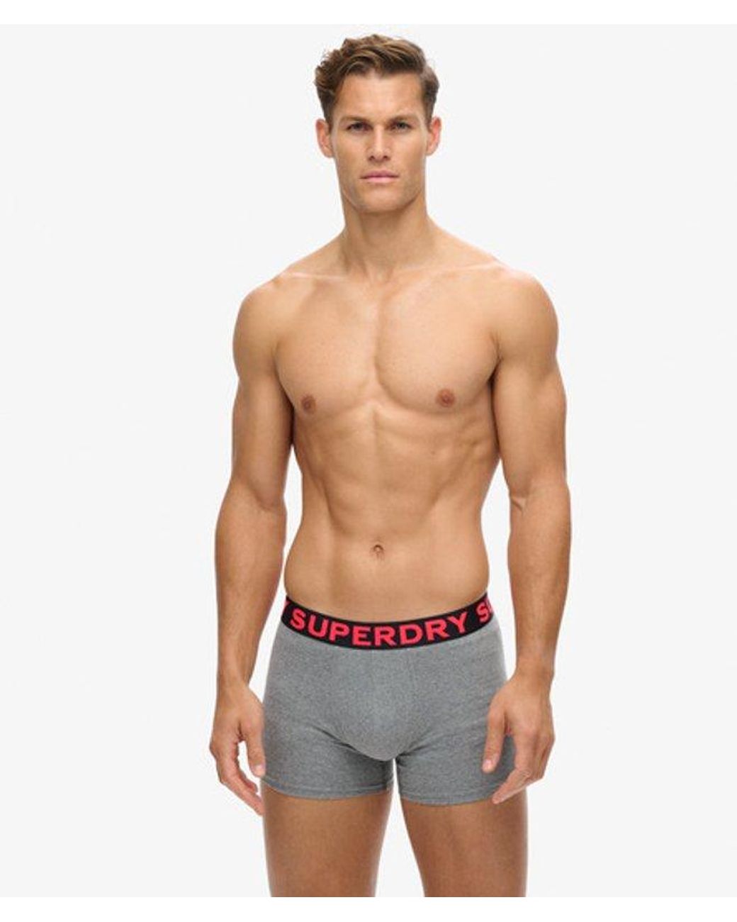 Superdry Blue & Co Classic Panelled Boxer Triple Pack for men