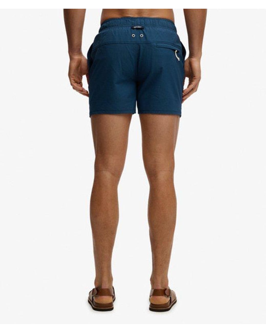 Superdry Blue & Co Seer Sucker 15-inch Swim Shorts for men