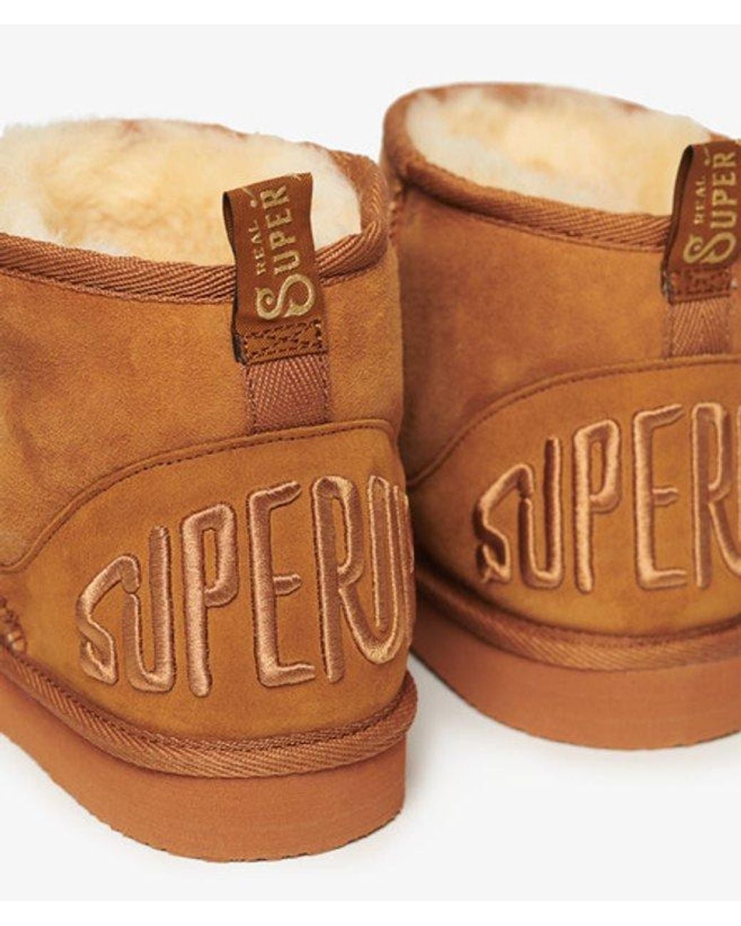Superdry Brown & Co Suede Sherpa Mini Boots