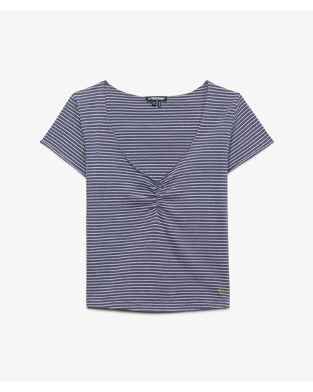 Superdry & Co Athletic Essentials Top Slanke Pasvorm in het Blue