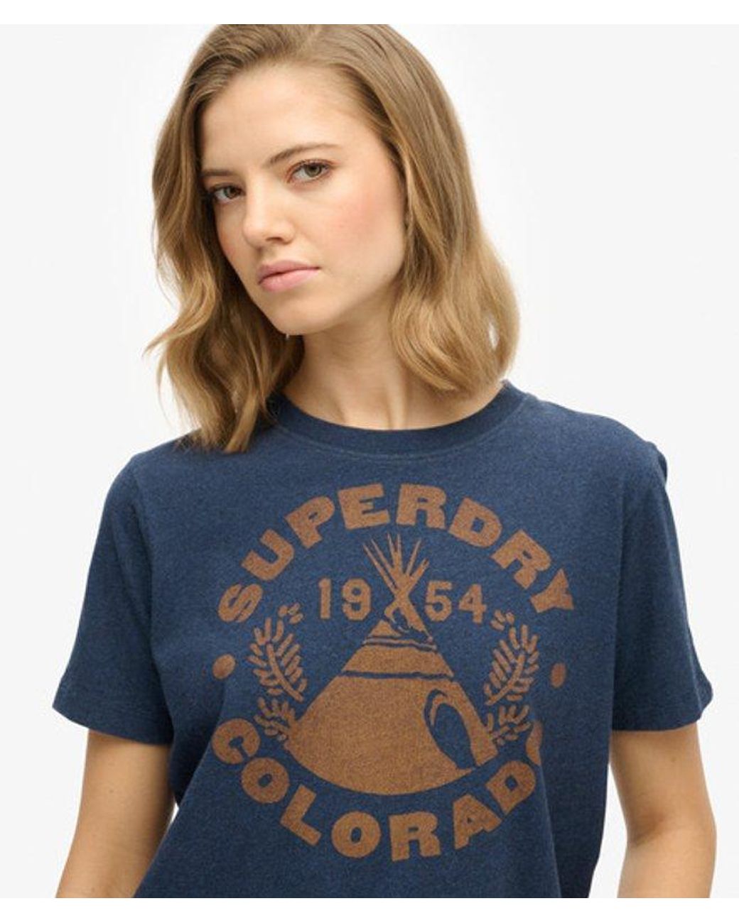 Superdry Blue Lo-Fi Outdoor Mono Relaxed T-Shirt