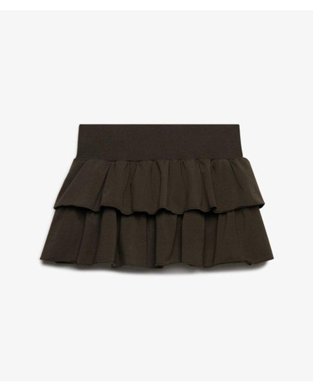 Superdry Black Bench X & Co Bench Low Rise Tiered Skirt