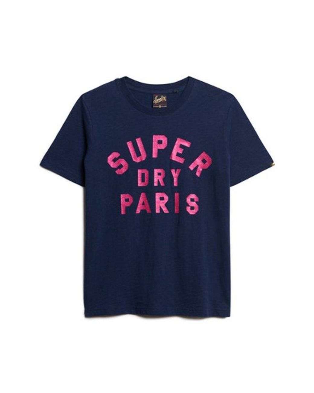 Superdry Blue Glitter Logo Relaxed T-shirt