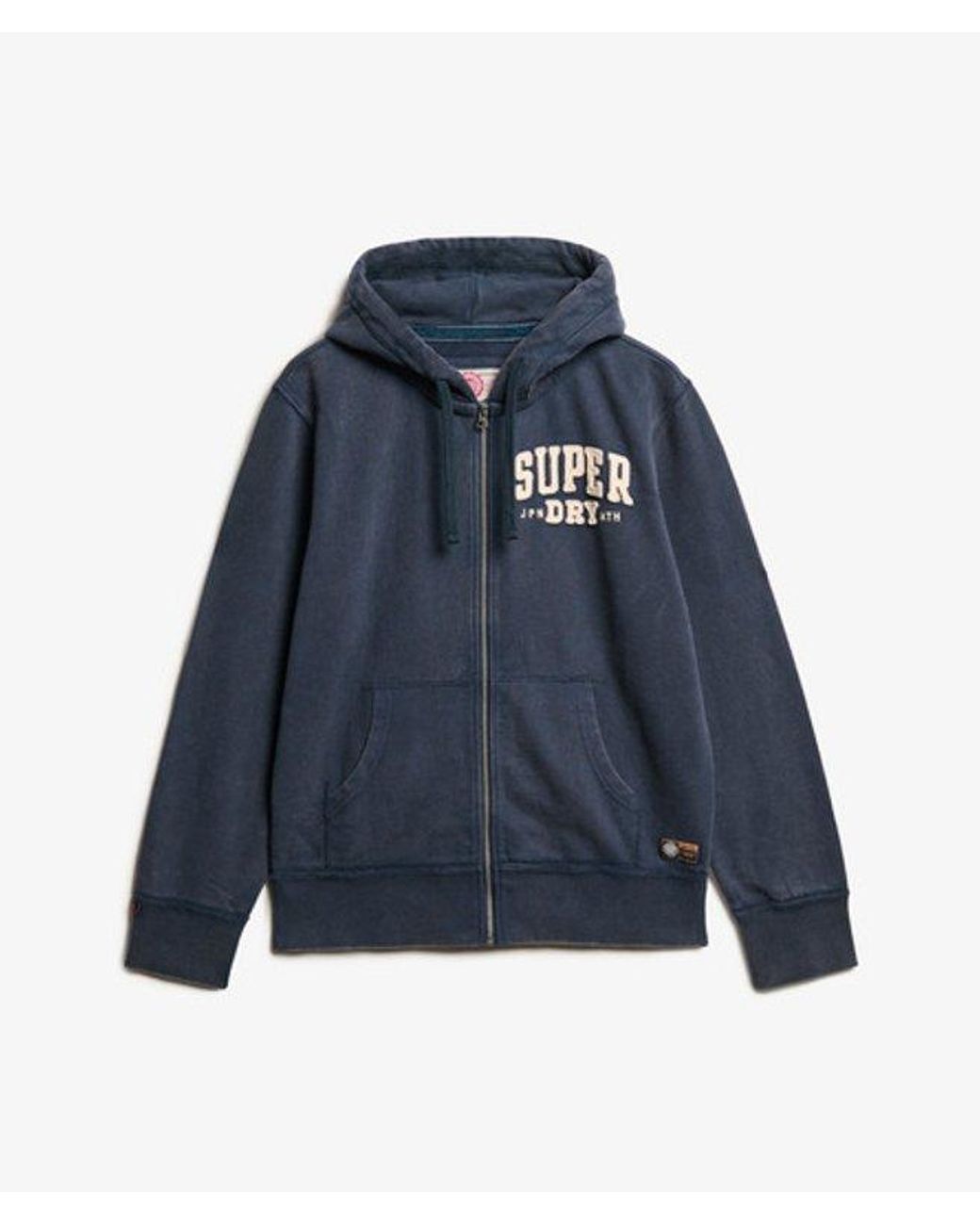 Superdry Blue & Co Vintage Athletic Zip Hoodie for men