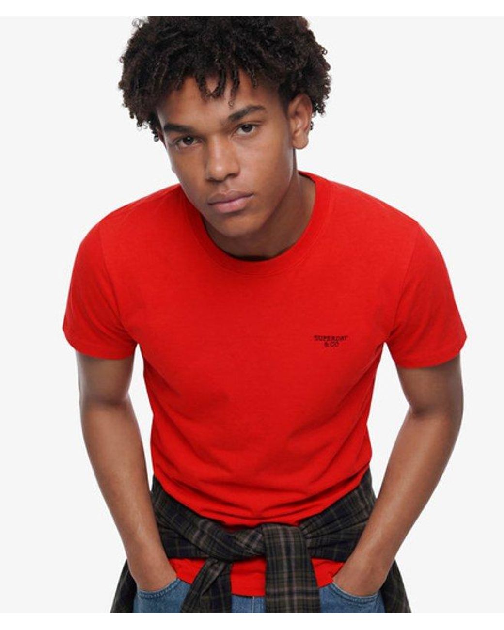 Superdry Red & Co Essential Stacked Logo Embroide for men