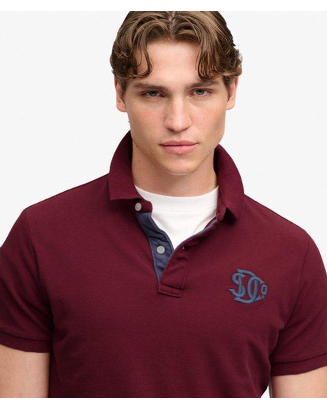 Superdry Red & Co Pique Monogram Polo Shirt for men