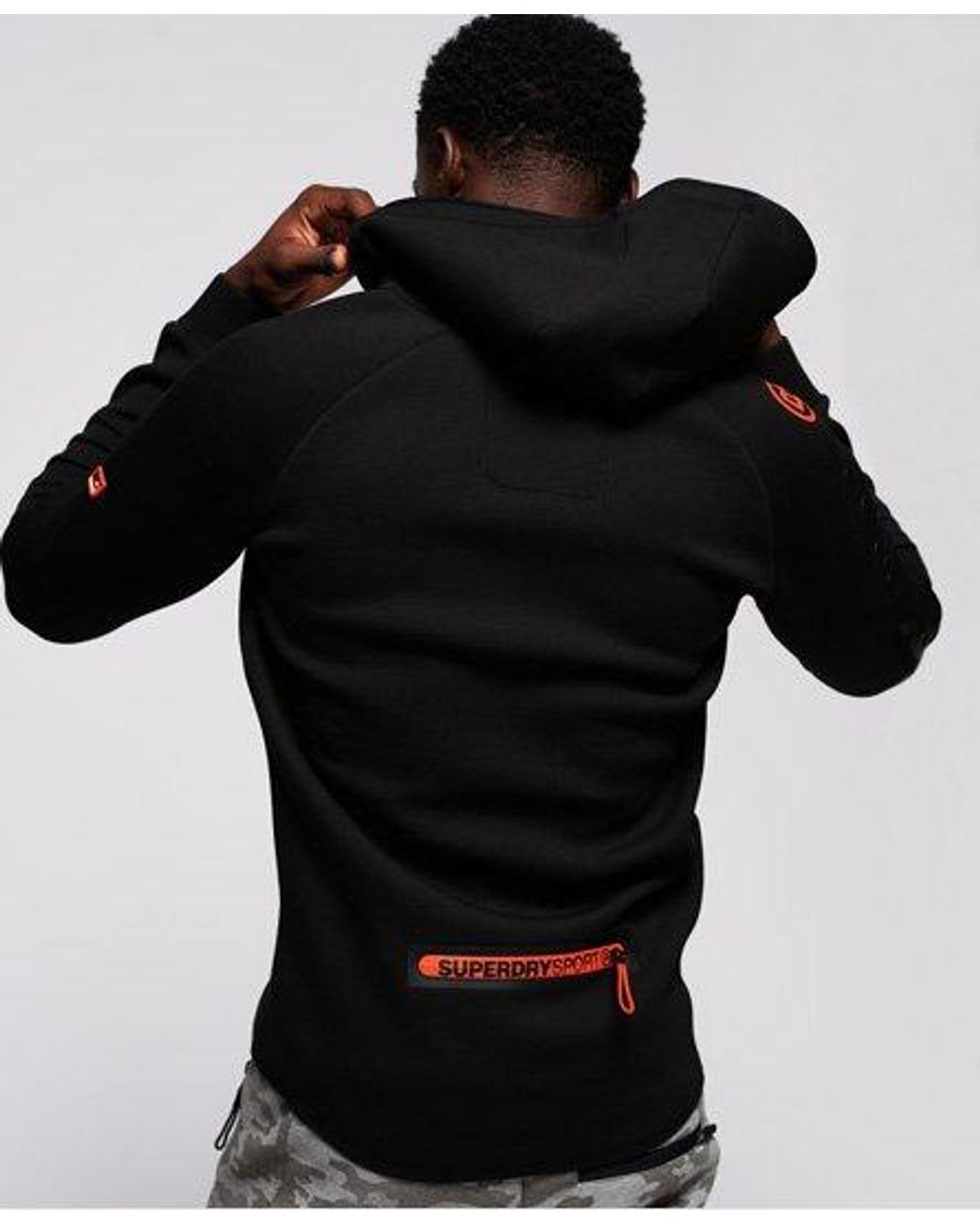 Superdry Gym Tech Stretch Zip Hoodie in Black for Men | Lyst UK