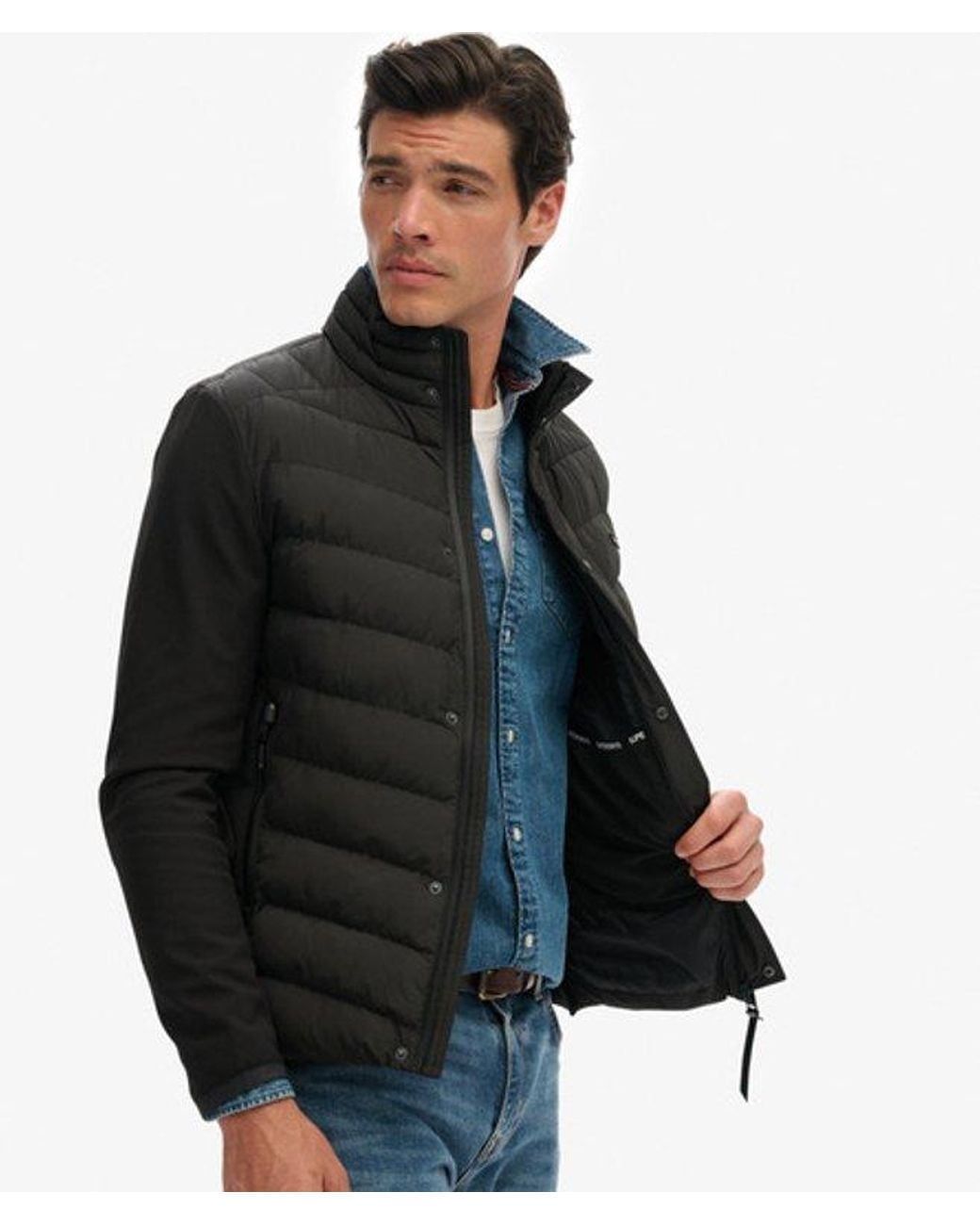Superdry Black Storm Popper Softshell Jacket for men