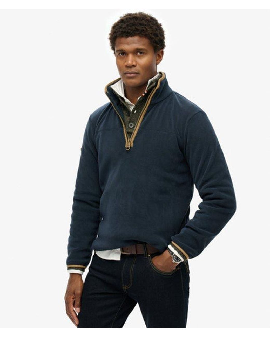 Superdry Blue & Co Estate Half Zip Fleece for men