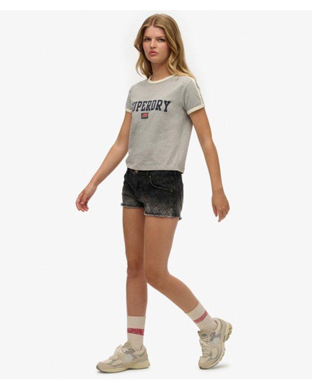 Superdry Black & Co Denim Hot Shorts