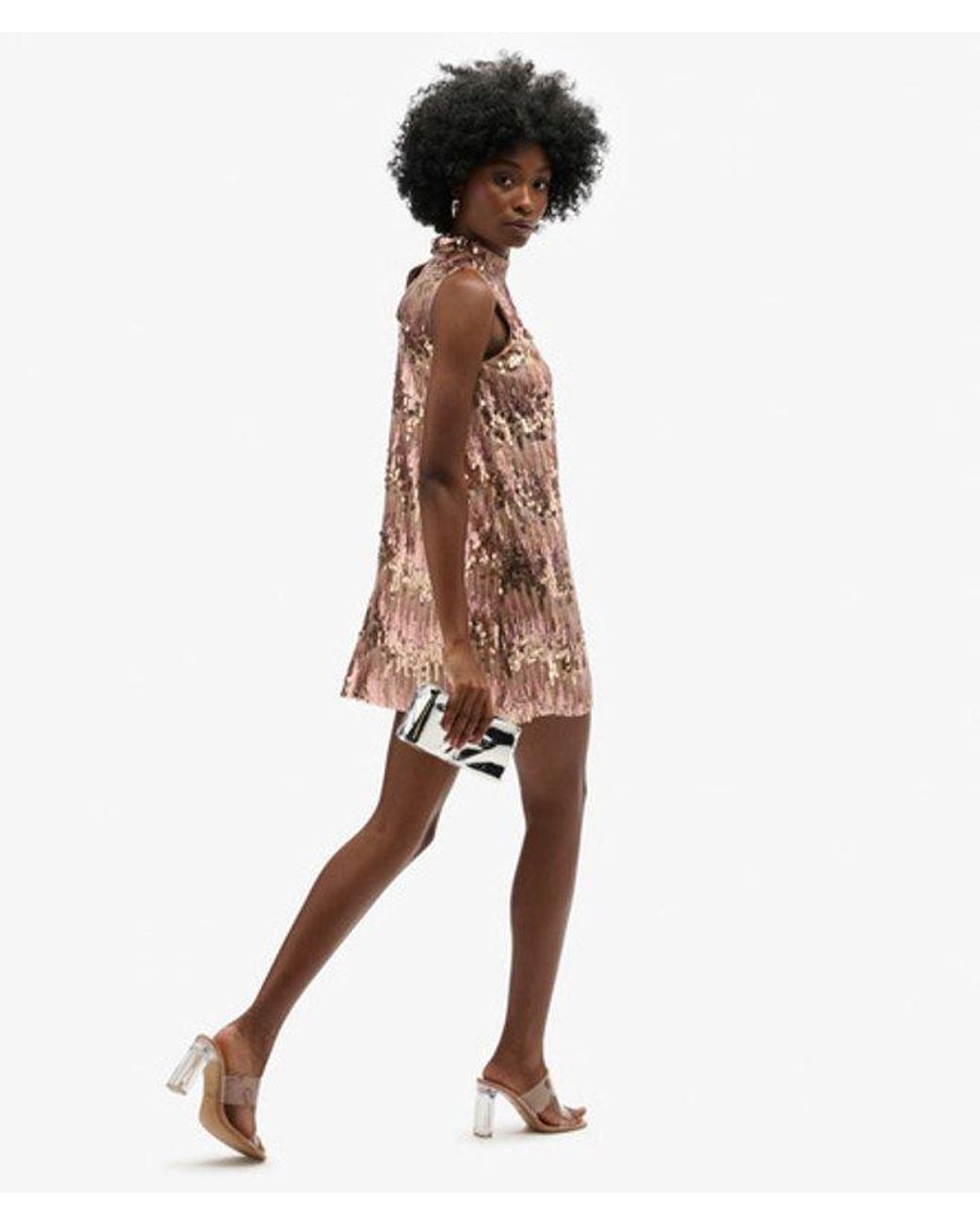 Superdry Brown & Co A-line Sl Sequin Mini Dress