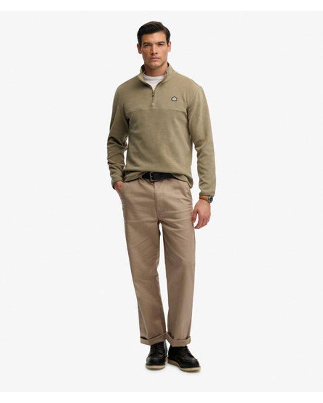 Superdry Green Expedition Fleece Half Zip for men