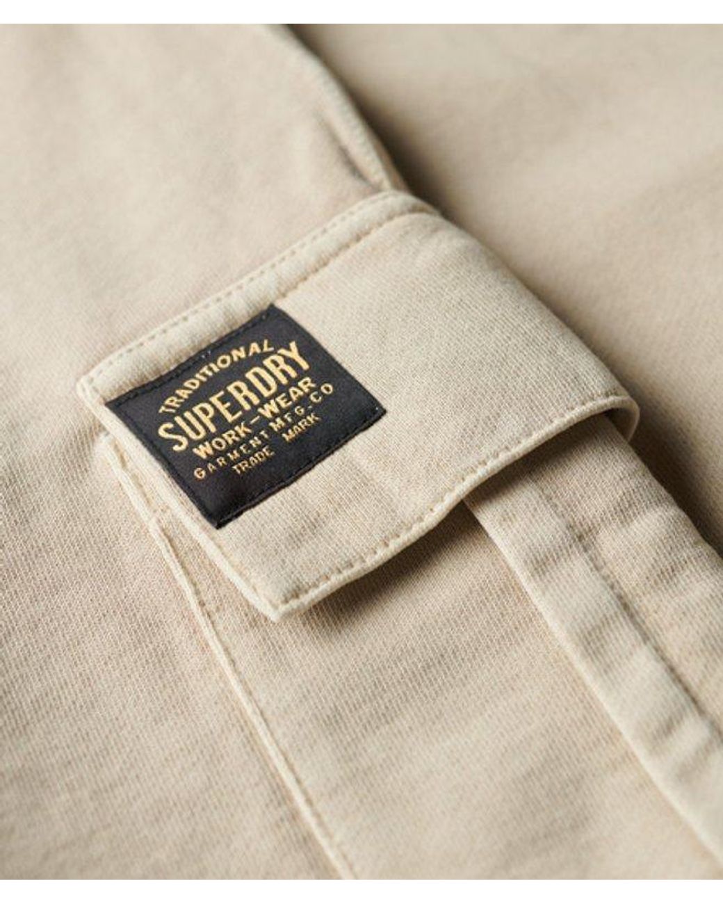 Superdry Natural & Co Classic Contrast Stitch Cotton Cargo Shorts for men