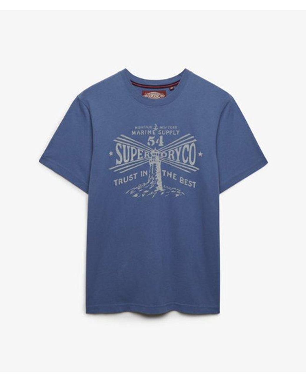 Superdry Blue Lo-Fi Dockside T-Shirt for men