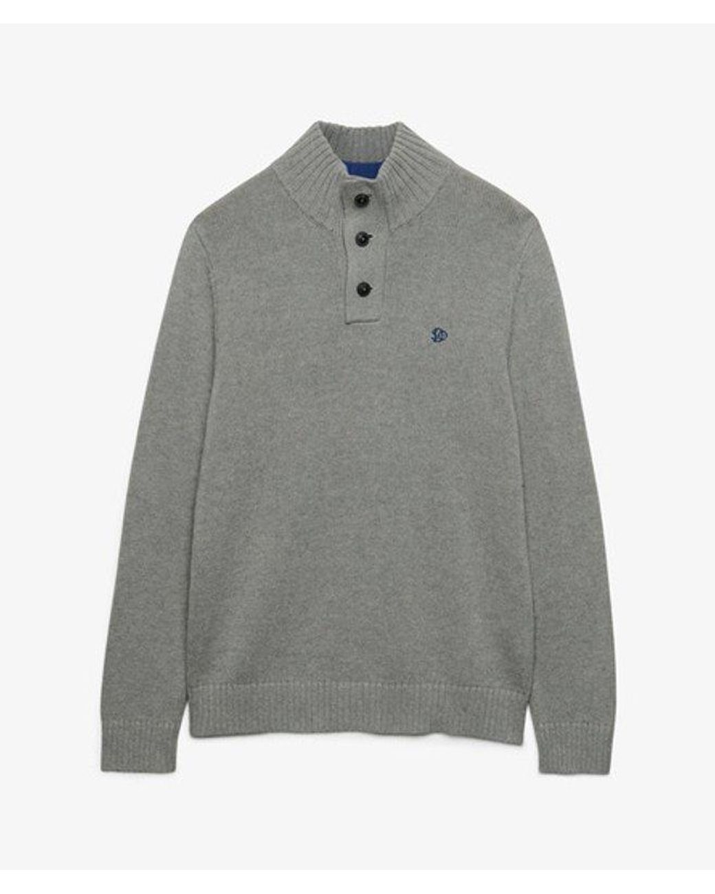 Superdry Gray & Co Cotton Button Henley Jumper for men