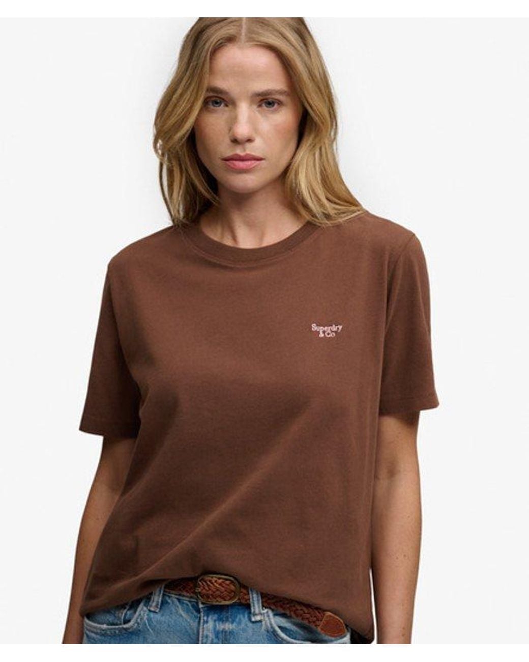 Superdry Brown & Co Signature Embroidered T-shirt