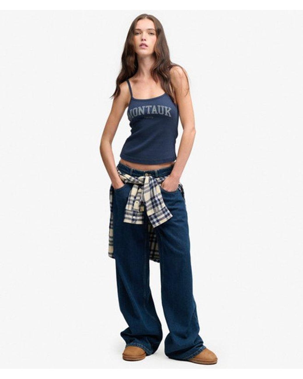 Superdry Blue Athletic Essentials Graphic Print Cami Top