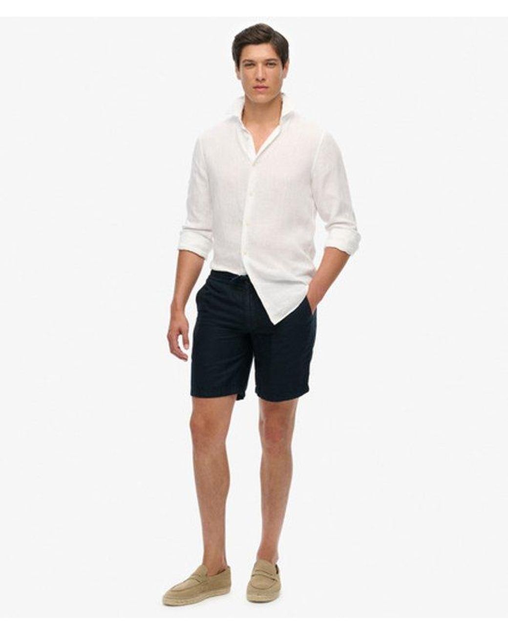 Superdry Blue & Co The Merchant Store- Linen Shorts for men