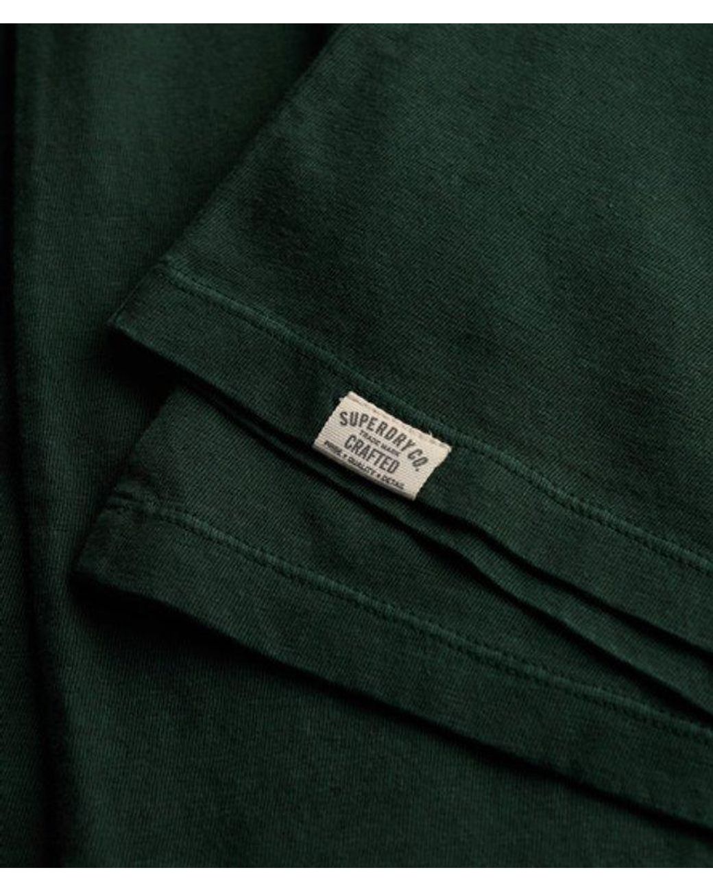 Superdry Green Cotton Linen Long Sleeve Pocket Top for men