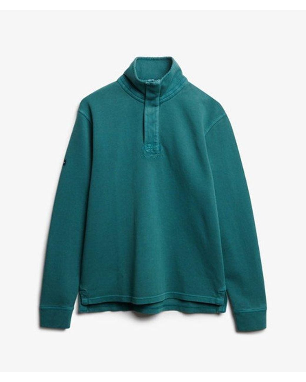 Superdry Green Cotton Classic Pique Half Zip Sweatshirt for men