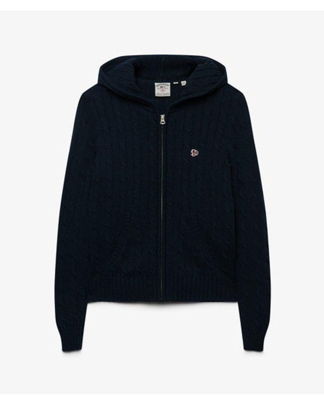 Superdry Blue & Co Cotton Cable Zip Up Hoodie