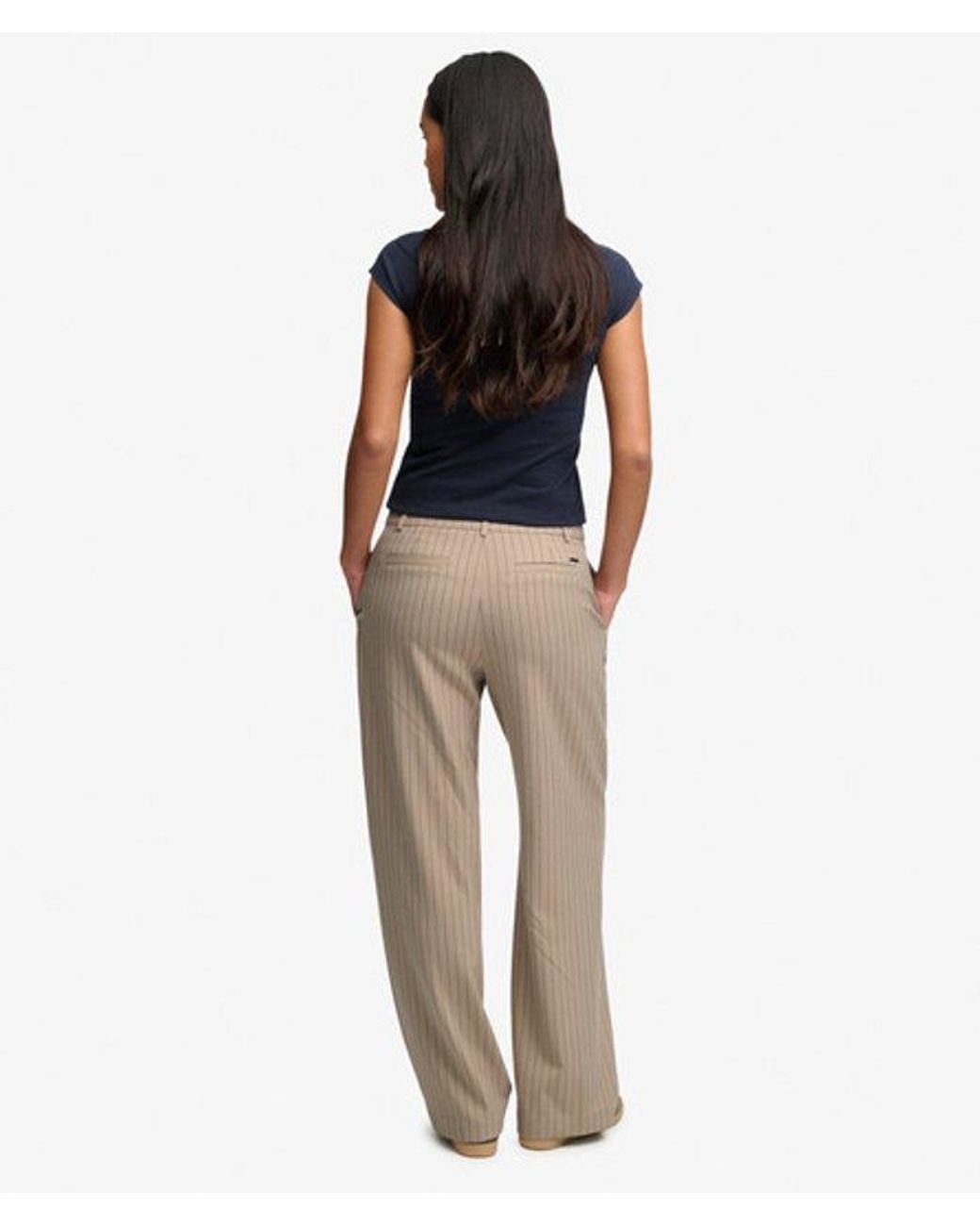 Superdry Natural & Co Mid Rise Pinstripe Trousers