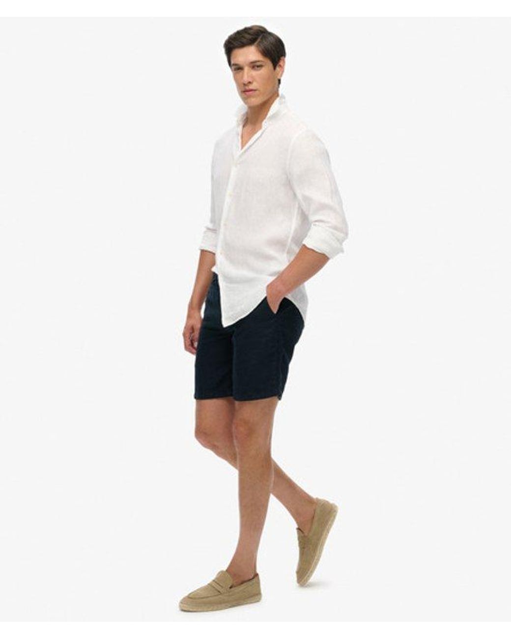 Superdry Blue & Co The Merchant Store- Linen Shorts for men