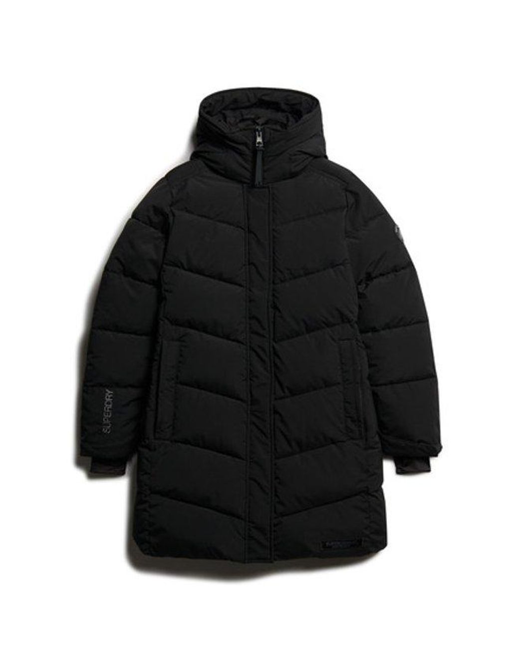 Superdry Black & Co City Chevron Padded Parka Coat