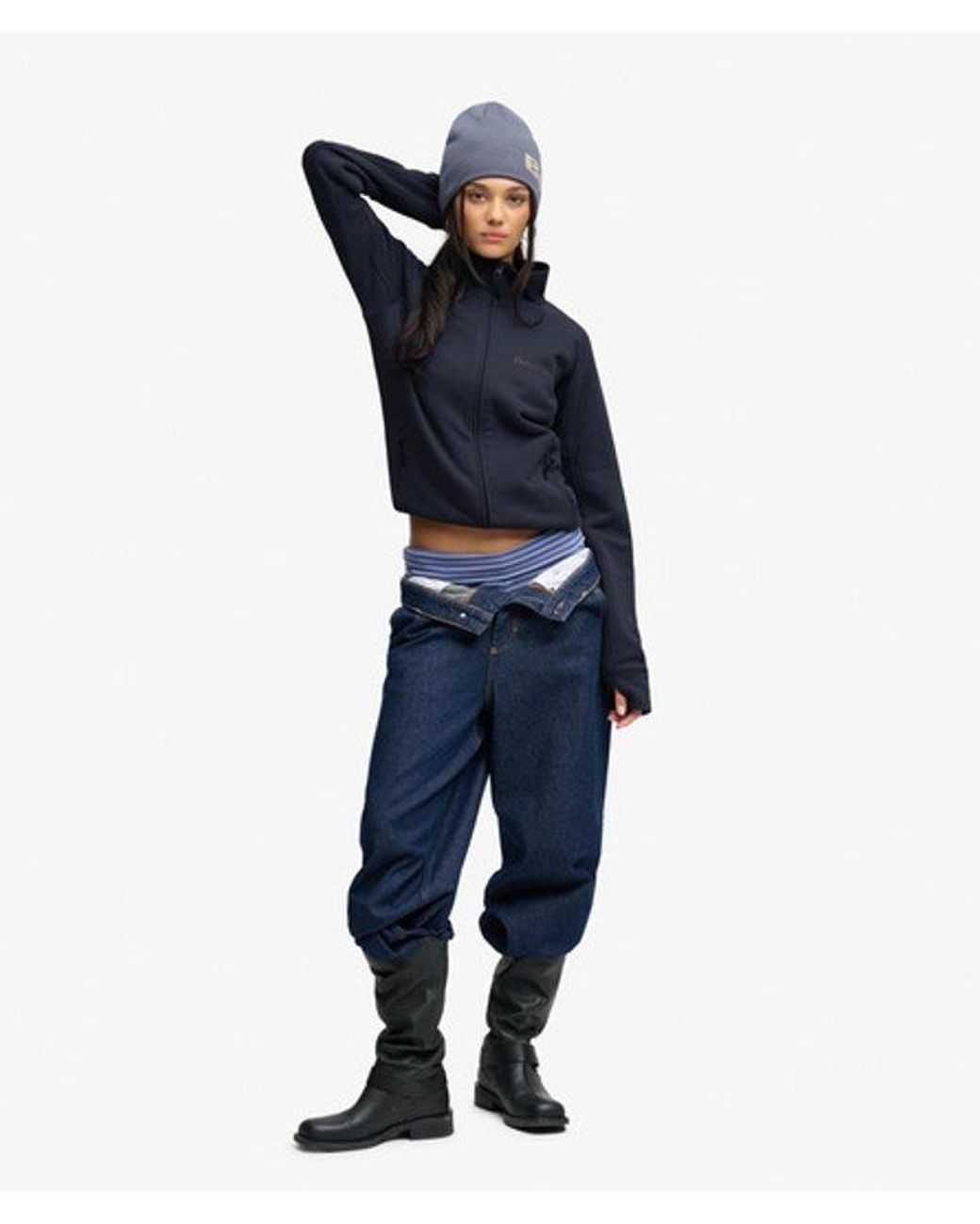 Superdry Blue Bench X & Co Bench High Neck Sweat Track Top